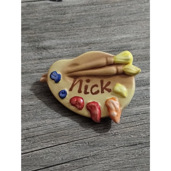 Vtg Goebel Paint Pallet Brushes Nick Pin (jb3p) - Picture 4 of 4